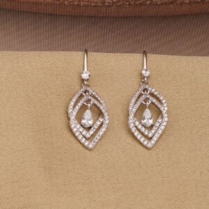 AGOR 925 Silver Layered Marquise CZ Dangler Earrings