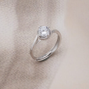 AGOR 925 Silver Solitaire Adjustable Ring - Classic Elegance with CZ Brilliance
