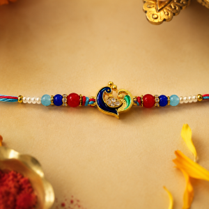 DivoRama Set of 3 Rakhis for Brother | Mor Heart, Lord Shiva & Krishna Name Rakhi | Designer Spiritual Rakhi for Bhaiya Bhai | Raksha Bandhan 2026 Thread Rakhi