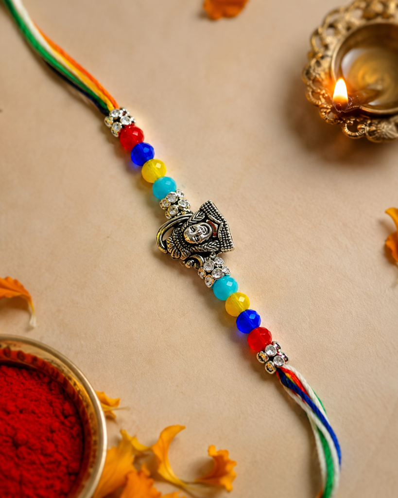 DivoRama Set of 3 Rakhis for Brother | Shiva (Mahadev), Om & Nazar Rakhi | Designer Spiritual Rakhi for Bhaiya Bhai | Raksha Bandhan 2026 Thread Rakhi Combo