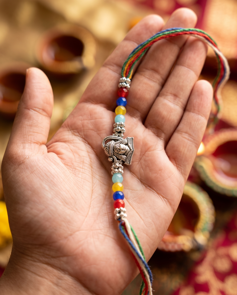 DivoRama Set of 2 Rakhis for Brother | Meenakari Mor Heart & Oxidised Silver Shiva Rakhi| Designer Spiritual Rakhi for Bhaiya Bhai | Raksha Bandhan 2026 Thread Rakhi