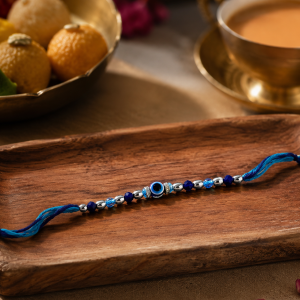 DivoRama Set of 3 Rakhis for Brother | Krishna, Evil Eye & Ganesha Rakhi with Beads | Designer Spiritual Rakhi for Bhaiya Bhai | Raksha Bandhan 2026 Thread Rakhi Combo