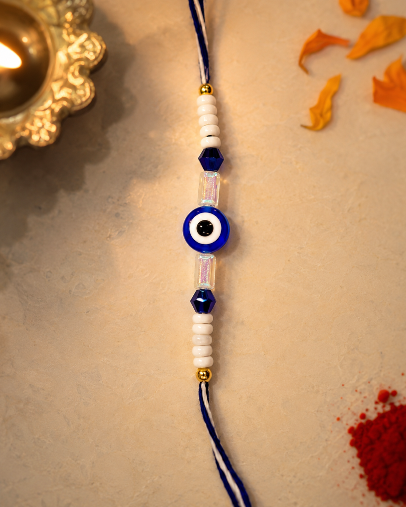 DivoRama Set of 3 Rakhis for Brother | English BHAI & Hindi Bhai Name Rakhi with Evil Eye Rakhi | Designer Rakhi for Bhaiya Bhai | Raksha Bandhan 2026 Thread Rakhi Combo