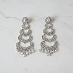 Frostfall AD Heart-Arc Danglers Party Wear Earrings