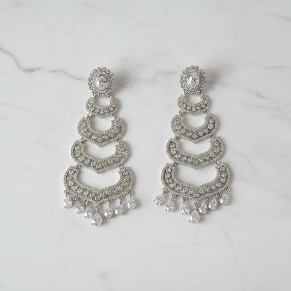 Frostfall AD Heart-Arc Danglers Party Wear Earrings
