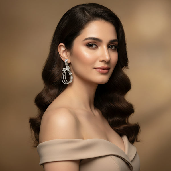 Lustrous Halo Party Wear Earrings
