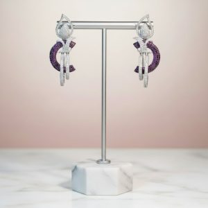 Noor Amethyst Magenta Statement Earrings