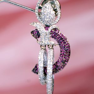 Noor Amethyst Magenta Statement Earrings