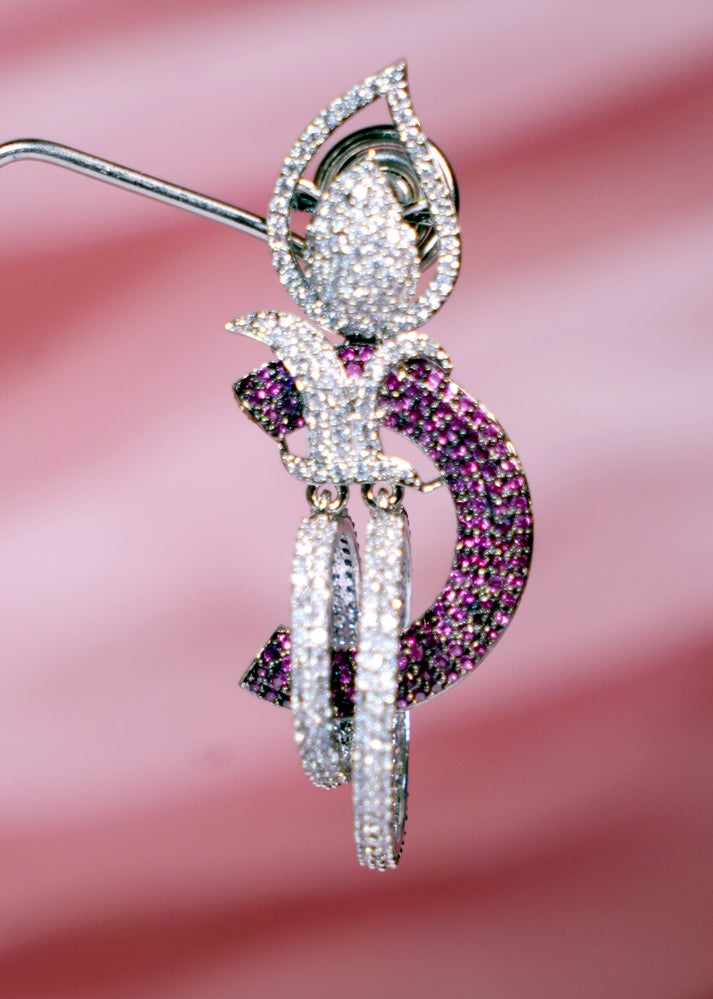 Noor Amethyst Magenta Statement Earrings