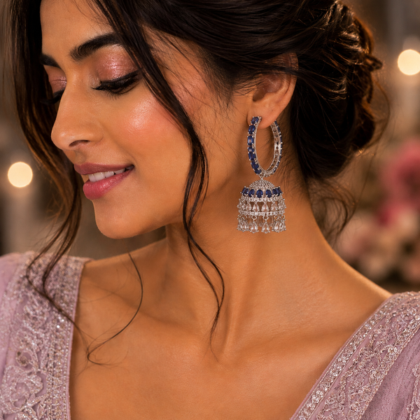 Blue Stone Jhumki