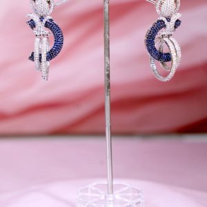 Noor Amethyst Royal Blue Statement Earrings