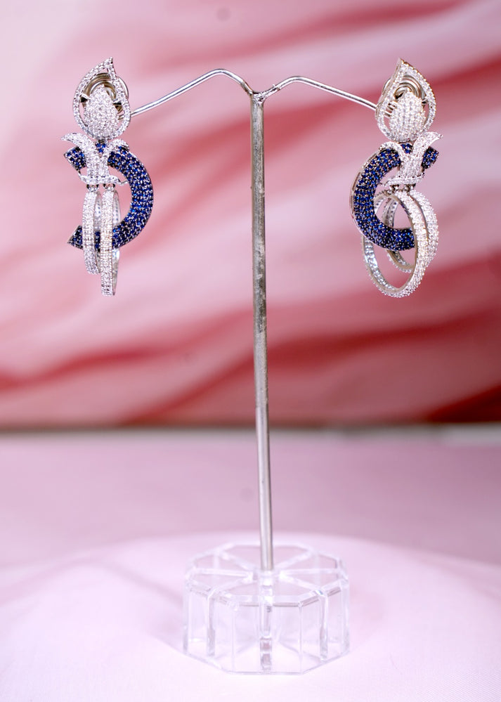 Noor Amethyst Royal Blue Statement Earrings