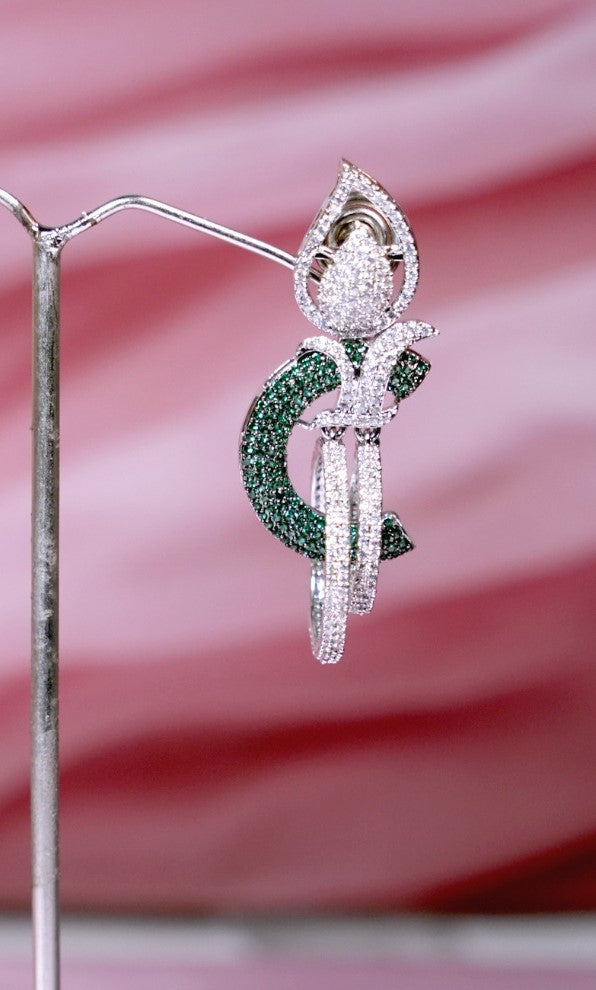 Noor Amethyst Green Statement Earrings