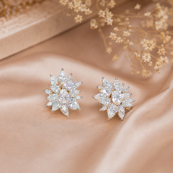 Amethyst Floral Stud Earring