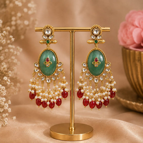 Royal Mosaic Kundan Danglers