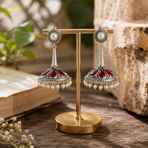 Rouge Silver Jhumki