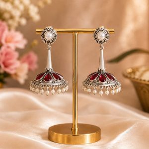 Rouge Silver Jhumki