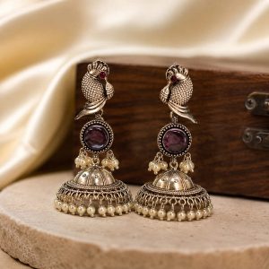 Silver Bird Jhumki