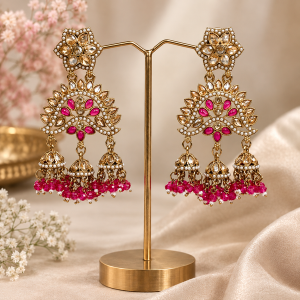 Rani Pink Chandani Kundan Earrings