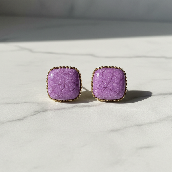 Luna Amethyst Studs