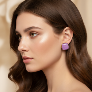 Luna Amethyst Studs