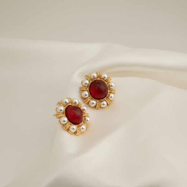 Velvet Pearl Stud Earrings