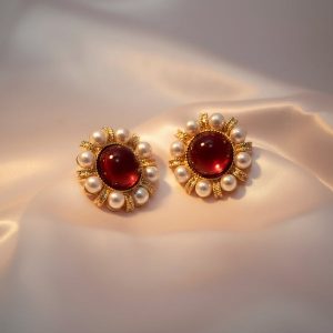 Velvet Pearl Stud Earrings