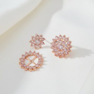 2-in-1 Rose Gold Studs