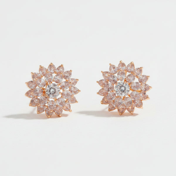 2-in-1 Rose Gold Studs