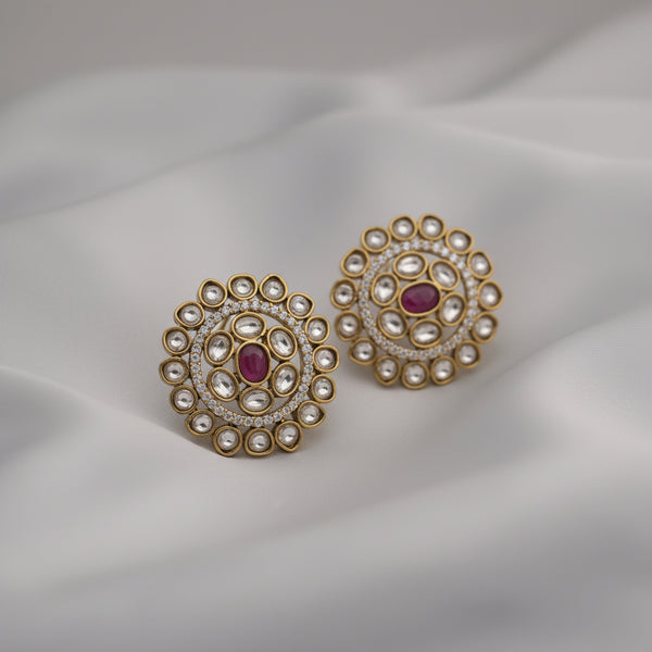 Divine Kundan Stud Earrings