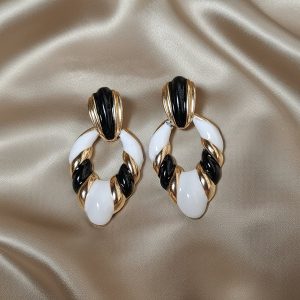Noir Swirl Hoops