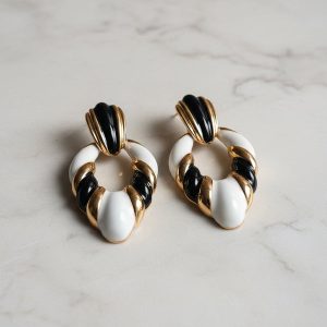 Noir Swirl Hoops