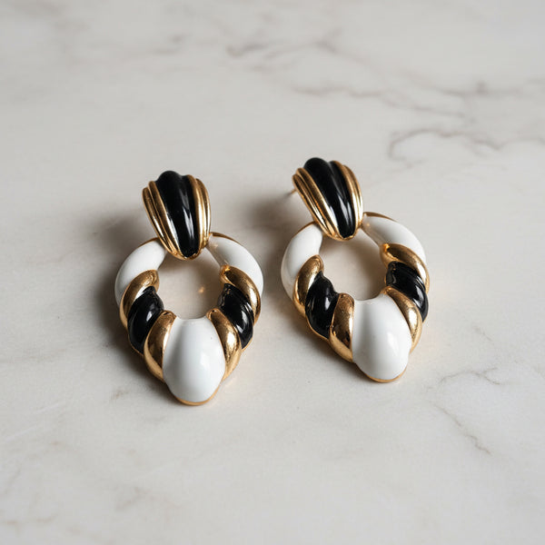 Noir Swirl Hoops