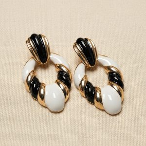 Noir Swirl Hoops