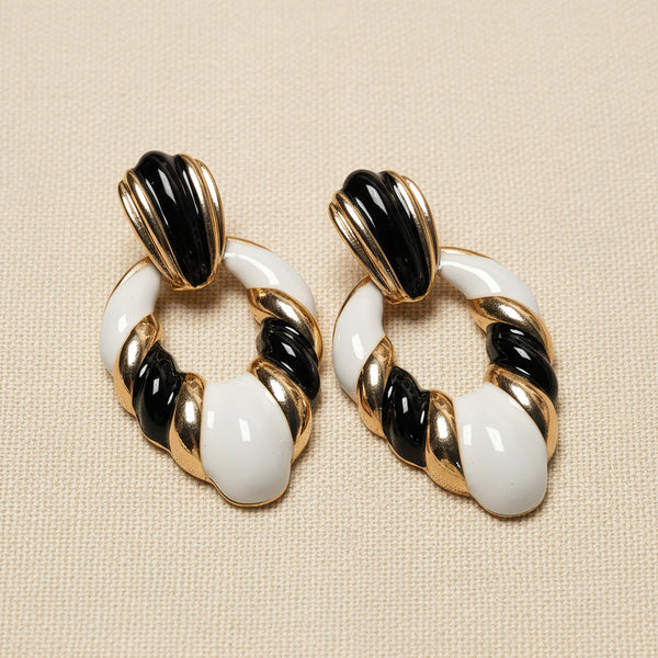 Noir Swirl Hoops