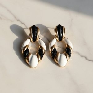 Noir Swirl Hoops