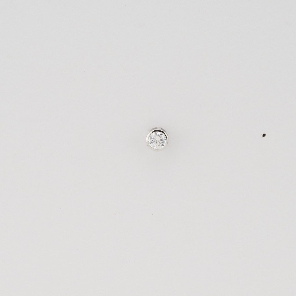 AGOR 925 Sterling Silver Round Bezel Set Solitaire Stud Earrings Jewellery for Women