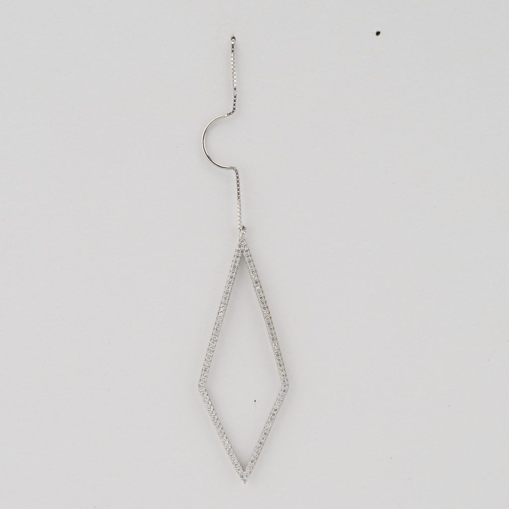 AGOR 925 Sterling Silver Geometric Rhombus Wire Drop Earrings Jewellery for Women