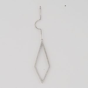 AGOR 925 Sterling Silver Geometric Rhombus Wire Drop Earrings Jewellery for Women