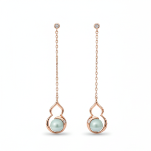 AGOR 925 Sterling Silver Rose Gold Plated Mint Pearl Drop Earrings Jewellery