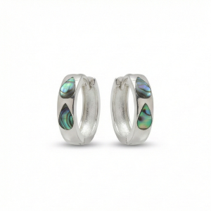 925 Sterling Silver Abalone Shell Teardrop Inlay Hoop Earrings Jewellery for Women