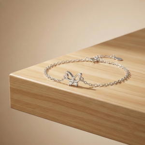 925 Sterling Silver Butterfly Charm Bracelet for Women, Delicate Nature Inspired Jewellery