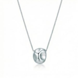 AGOR 925 Sterling Silver Abstract Organic Shape Pendant Necklace Jewellery for Women