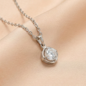 925 Sterling Silver Classic Round Solitaire Pendant Necklace Jewellery for Women