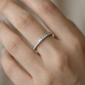 AGOR 925 Sterling Silver Love You Engraved Eternity Band Ring Jewellery for Women