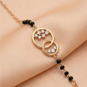 AGOR 925 Sterling Silver Interlocking Circle Mangalsutra Bracelet Jewellery Rose Gold Plated