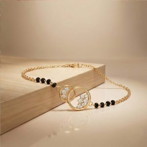 AGOR 925 Sterling Silver Interlocking Circle Mangalsutra Bracelet Jewellery Rose Gold Plated