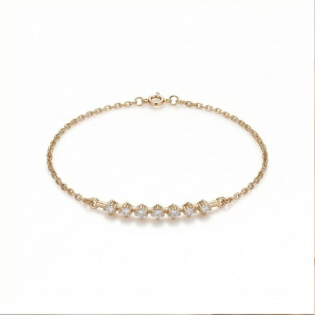AGOR 925 Sterling Silver Curved Stone Bar Bracelet Jewellery Gold Plated