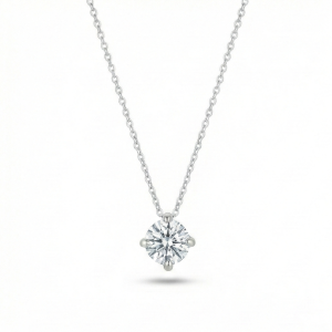 AGOR 925 Sterling Silver Classic Cushion Frame Solitaire Pendant Necklace Jewellery for Women