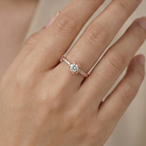 AGOR 925 Sterling Silver Rose Gold Plated Floral Bloom Adjustable Ring Jewellery for Women